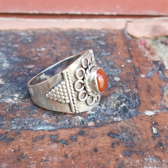Vintage sterling carnelian ring 8 - Picture 3 of 8